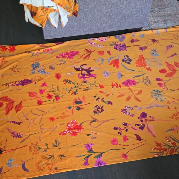 4 Anthrologie Floral Yellow Curtains - Picture 1 of 7